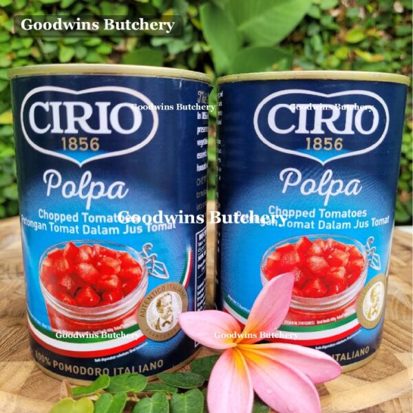 Cirio Italy TOMATO POLPA chopped tomatoes tomat cacah cincang 400g