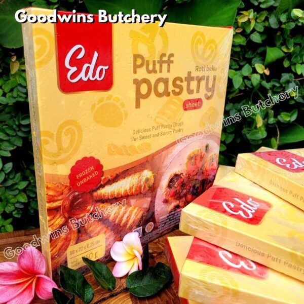 Edo PUFF PASTRY UNBAKED DOUGH frozen 88x22x0.25cm 15 sheets 750gr
