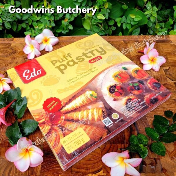 Edo PUFF PASTRY UNBAKED DOUGH frozen 88x22x0.25cm 15 sheets 750gr - Image 2