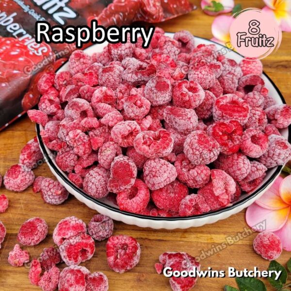 Frozen fruit IQF RASPBERRY 8Fruitz | buah beku import 8 Fruitz RAPSBERRY 500g