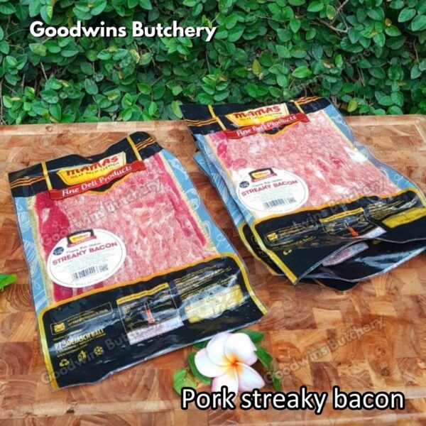 Pork STREAKY BACON SLICED MAMA'S Delicatessen Soejasch Bali Mamas frozen 250g
