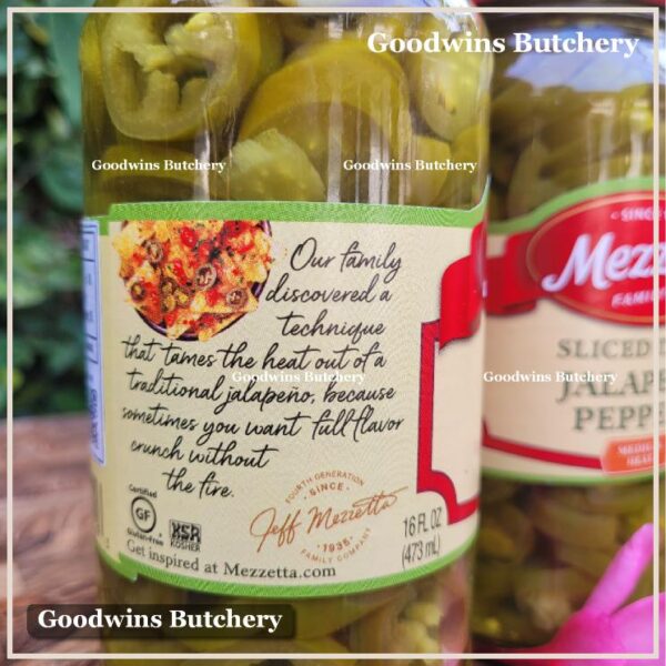 Mezzetta JALAPENO PEPPERS PICKLE SLICED tamed medium hot asinan acar cabe halapeno USA imported 16fl.oz 473 - Image 4