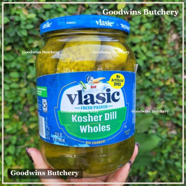 Vlasic KOSHER DILL WHOLE GHERKINS cucumber pickle acar asinan mentimun USA 32fl.oz 946ml - Image 3