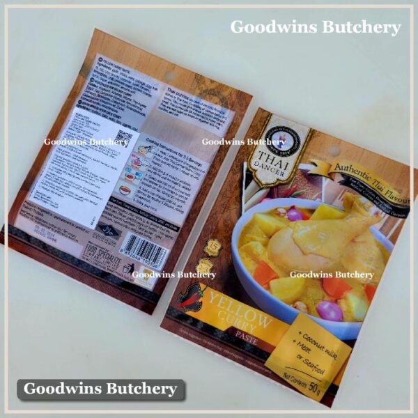 Thai Dancer YELLOW CURRY PASTE Thailand bumbu gulai kari sachet 50g - Image 6