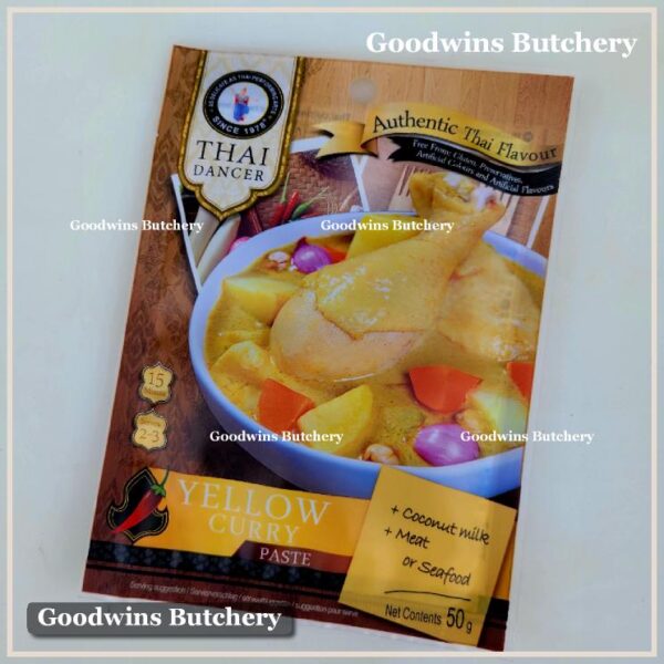 Thai Dancer YELLOW CURRY PASTE Thailand bumbu gulai kari sachet 50g