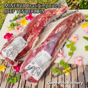 Beef TENDERLOIN Australia New Zealand NZ Brazil whole cut utuh +/- 2kg | daging sapi import has dalam eye fillet mignon frozen beku