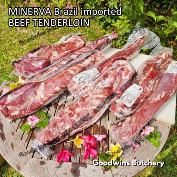 Beef TENDERLOIN small roast wellington cuts eye fillet mignon imported Australia NZ Brazil daging sapi import has dalam frozen 1kg - Image 40