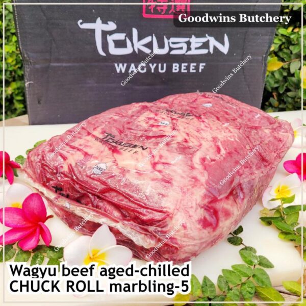 Wagyu beef Tokusen CHUCK ROLL marbling 5 chilled aged 2pcs/ctn 10.5kg - Image 2