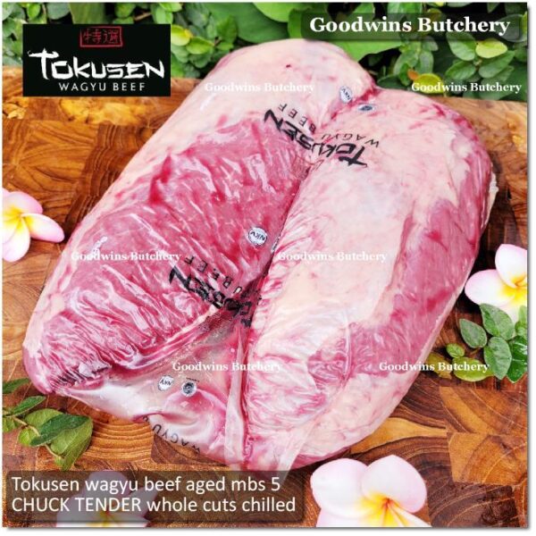 Beef wagyu Tokusen CHUCK TENDER marbling MBS-5 aged whole cuts CHILLED - Image 4