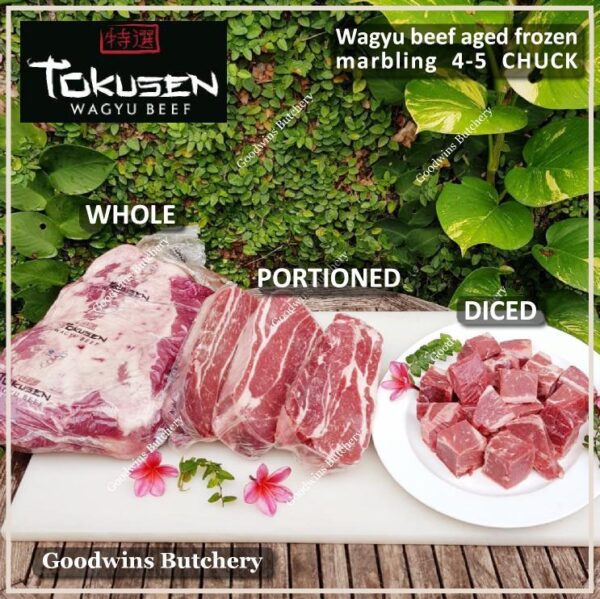 Beef wagyu Tokusen CHUCK marbling MBS-5 daging sapi sampil aged diced cuts frozen - Image 7