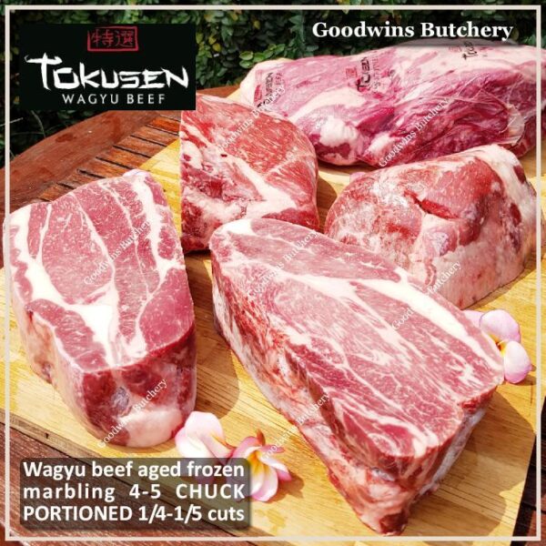 Beef wagyu Tokusen CHUCK marbling MBS-5 daging sapi sampil aged diced cuts frozen - Image 4