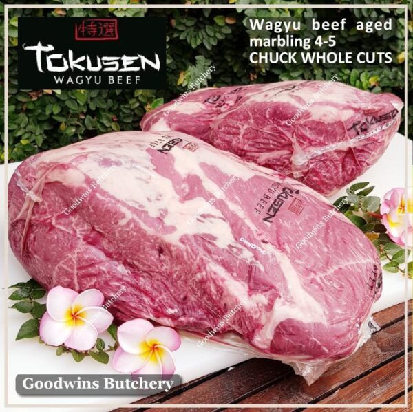 Beef wagyu Tokusen CHUCK marbling MBS-5 daging sapi sampil aged diced cuts frozen - Image 3