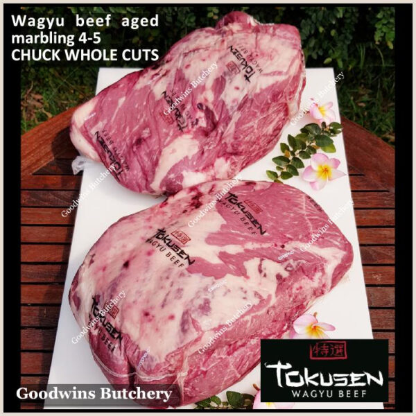 Beef wagyu Tokusen CHUCK marbling MBS-5 daging sapi sampil aged diced cuts frozen - Image 2