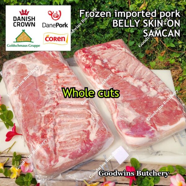 Pork belly skin on import WHOLE CUT Denmark DANISH CROWN perut samcan babi tanpa kulit beku frozen UTUH - Image 7