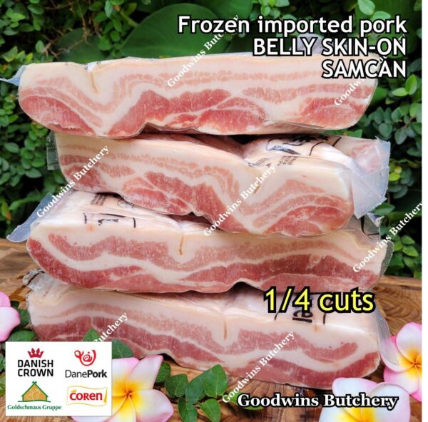Pork belly skin on import WHOLE CUT Denmark DANISH CROWN perut samcan babi tanpa kulit beku frozen UTUH - Image 20
