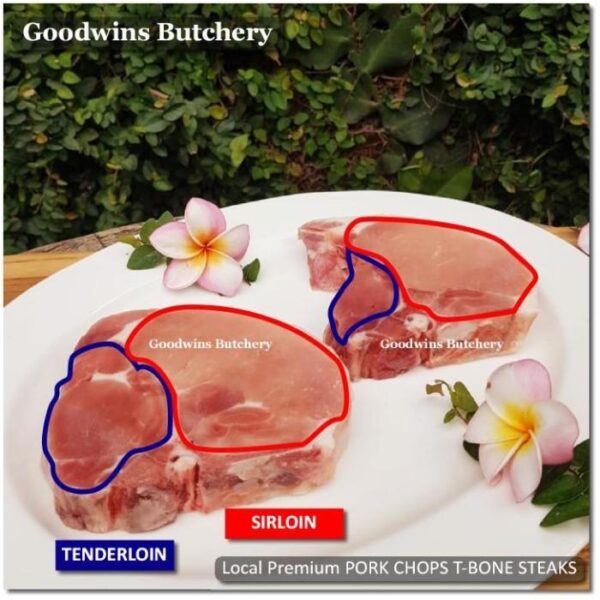 PORK CHOP SKIN ON WHOLE, T-BONE & CLUB STEAK 3/4" 2cm Local Premium ALL CUTS - Image 4