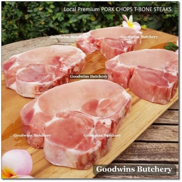 PORK CHOP SKIN ON WHOLE, T-BONE & CLUB STEAK 3/4" 2cm Local Premium ALL CUTS - Image 5