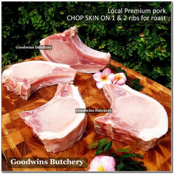 PORK CHOP SKIN ON CLUB STEAK 3/4" 2cm Local Premium