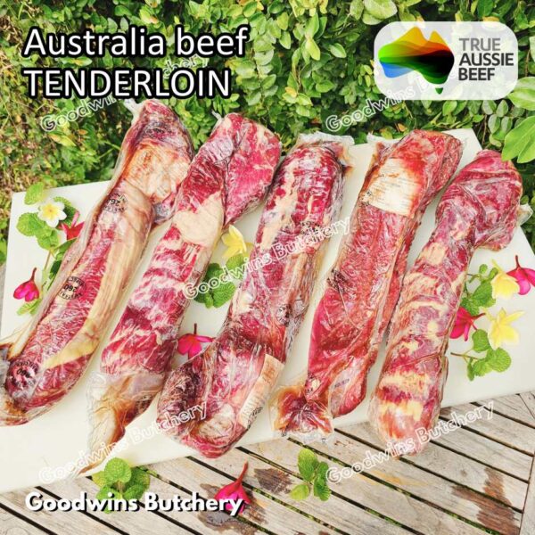 Beef TENDERLOIN small roast wellington cuts eye fillet mignon imported Australia NZ Brazil daging sapi import has dalam frozen 1kg - Image 24