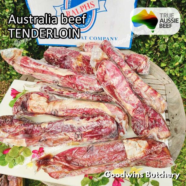 Beef TENDERLOIN small roast wellington cuts eye fillet mignon imported Australia NZ Brazil daging sapi import has dalam frozen 1kg - Image 26