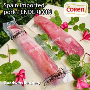 Pork TENDERLOIN import Spain Coren 700gr/pc frozen | daging babi has dalam | eye fillet mignon solomillo cerdo