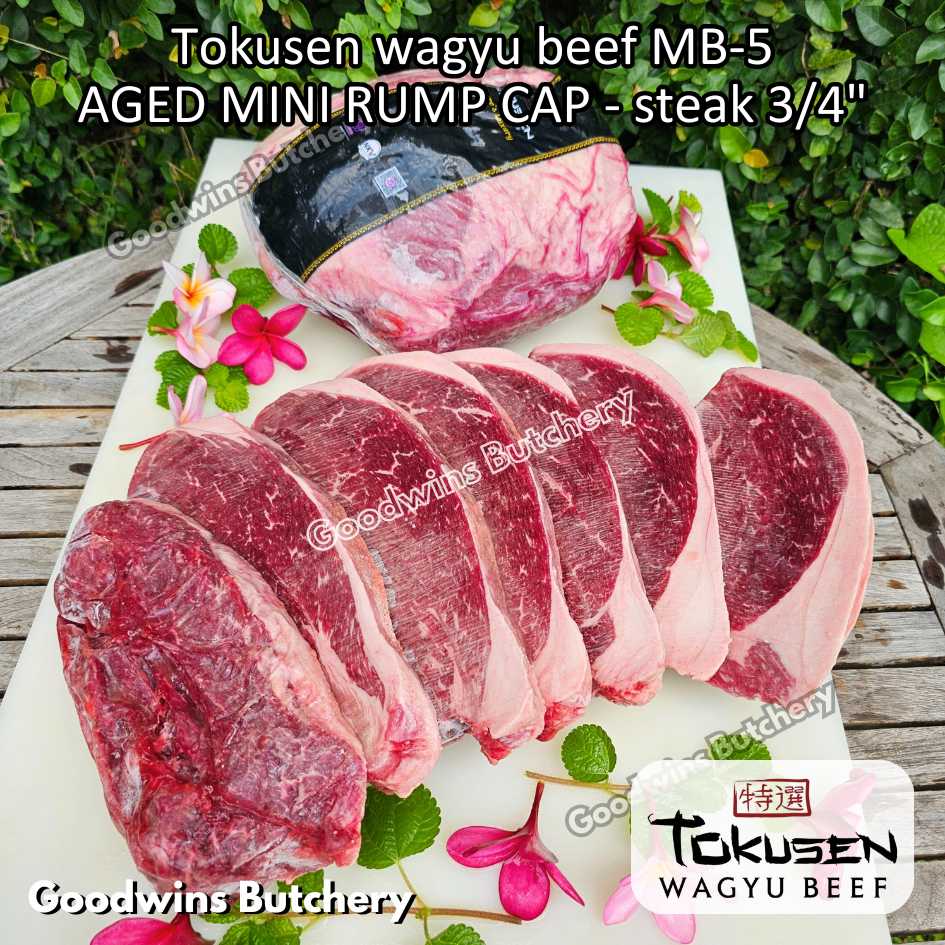 Beef Wagyu Tokusen MINI RUMP ROAST WHOLE CUT 2.5kg marbling MBS-5 aged frozen - Image 4