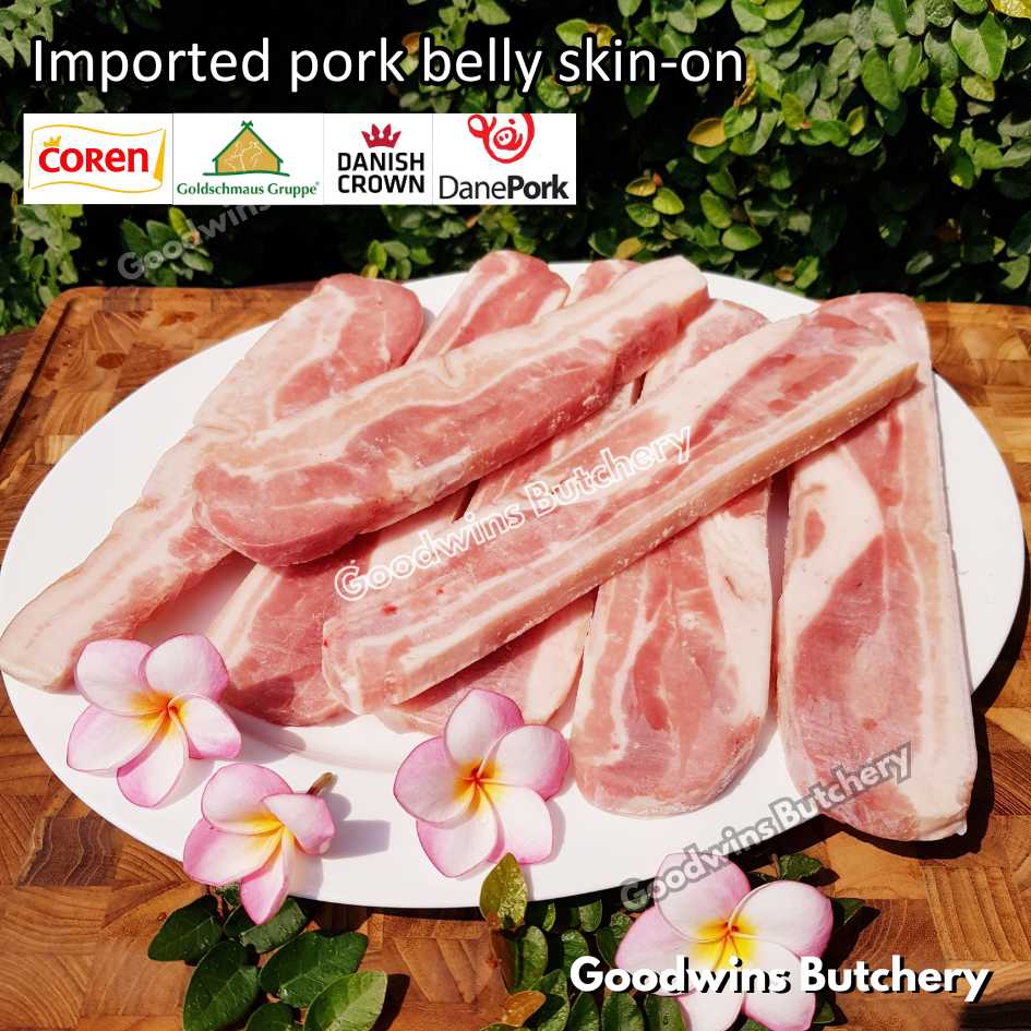 Pork belly with skin-on 600gr steak schnitzel cuts | samcan babi berkulit import frozen | Spain Coren | Denmark DanishCrown DanePork | Germany Goldschmaus - Image 6