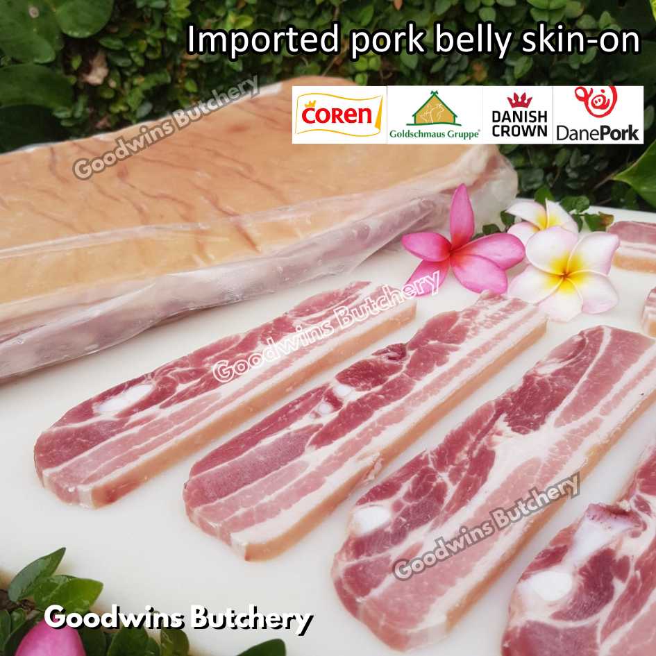 Pork belly with skin-on 600gr steak schnitzel cuts | samcan babi berkulit import frozen | Spain Coren | Denmark DanishCrown DanePork | Germany Goldschmaus - Image 5