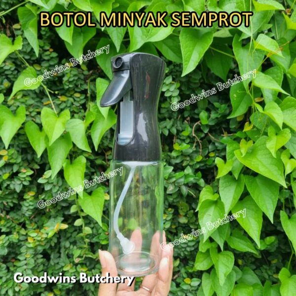 Olive oil spray glass bottle dispenser for airfryer healthy cooking | Botol kaca semprot minyak goreng & zaitun untuk masak sehat air fryer | Black/White 200ml - Image 7