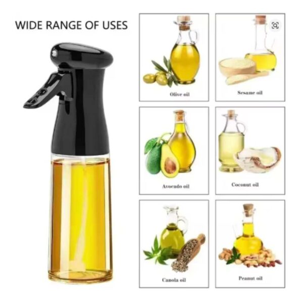Olive oil spray glass bottle dispenser for airfryer healthy cooking | Botol kaca semprot minyak goreng & zaitun untuk masak sehat air fryer | Black/White 200ml - Image 9