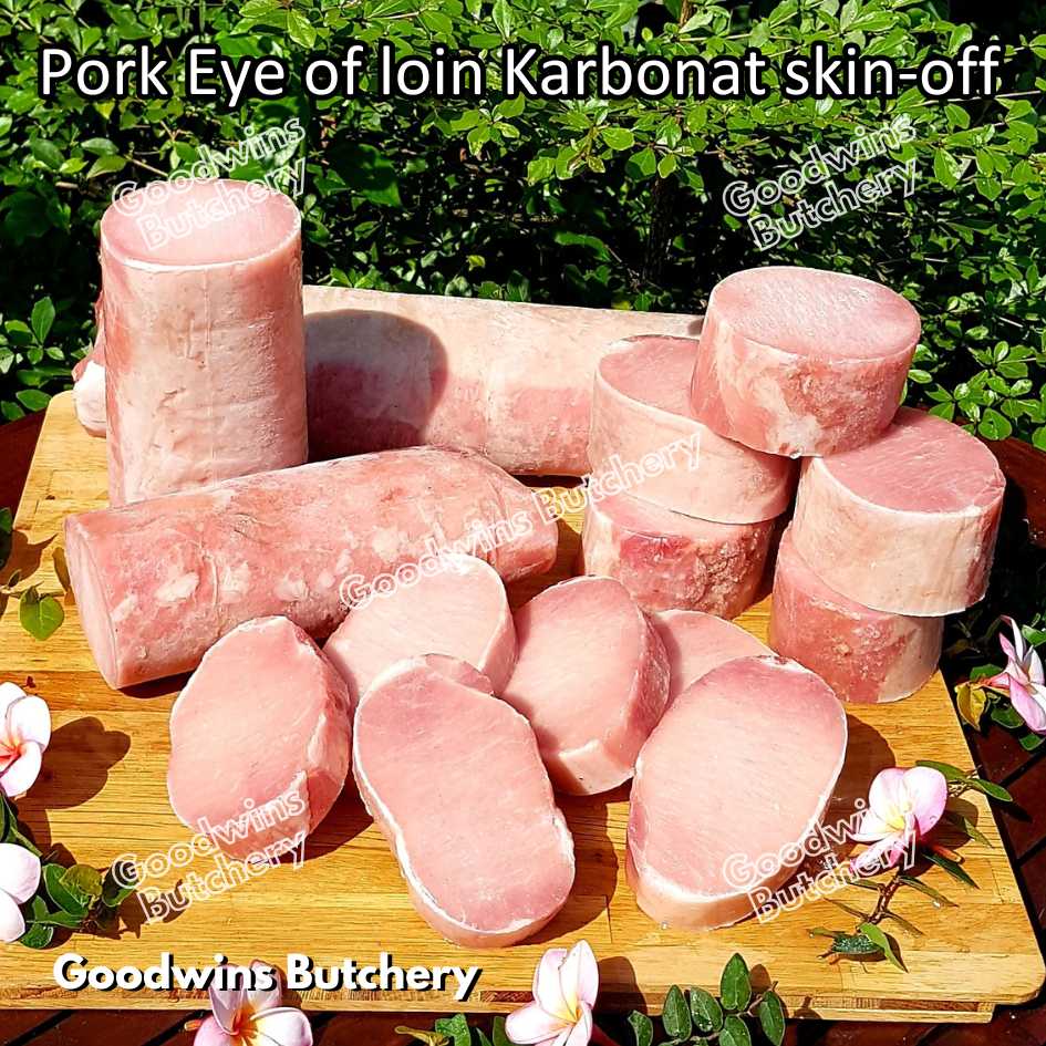 Pork EYE OF LOIN SKIN OFF Local Premium | FRESHLY DICED DADU CUTS 2cm 1kg | Sirloin Karbonat has luar babi tanpa kulit beku frozen - Image 2