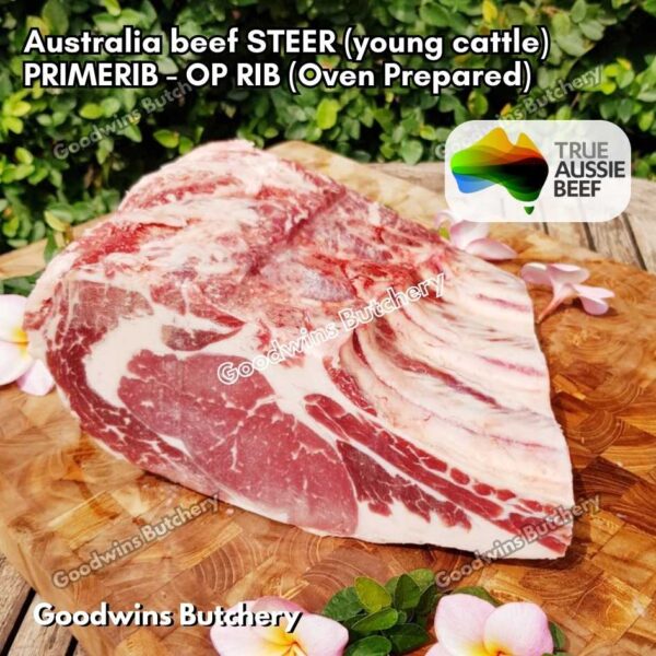 Beef PRIMERIB OP RIB (Oven Prepared) 1.5kg 1 rib Australia STEER (young cattle) KILCOY BLUE DIAMOND aged frozen Prime Rib - Image 24