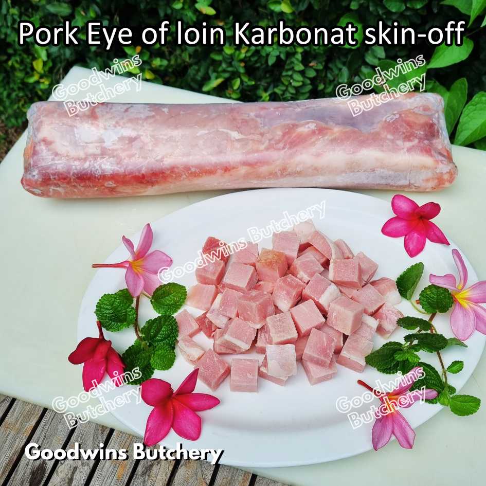 Pork EYE OF LOIN SKIN OFF Local Premium | FRESHLY DICED DADU CUTS 2cm 1kg | Sirloin Karbonat has luar babi tanpa kulit beku frozen - Image 51