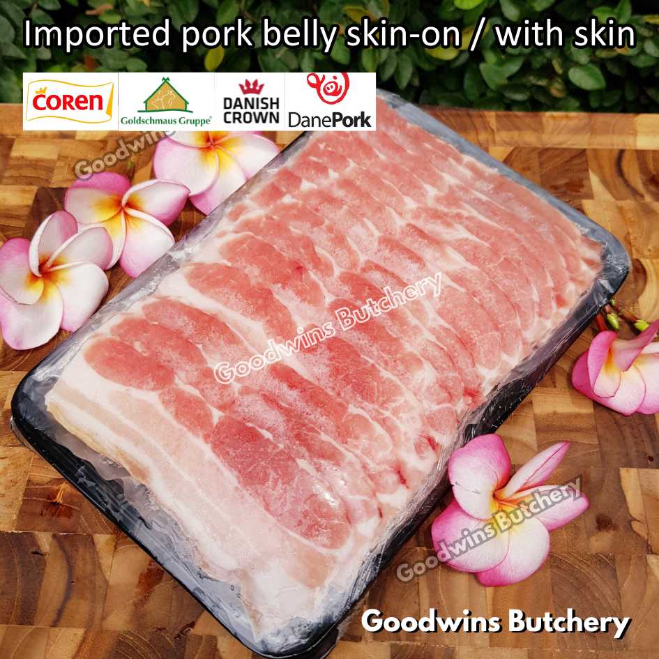 Pork belly with skin-on 1.5kg FRESHLY SLICE TO ORDER | samcan babi berkulit import frozen | Spain Coren | Denmark DanishCrown DanePork | Germany Goldschmaus - Image 42
