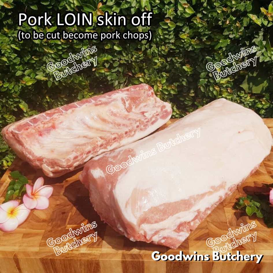 Pork LOIN SKIN-OFF local premium | combination of Sirloin & Tenderloin tanpa kulit beku frozen to be cut for pork chops | WHOLE UTUH 4.5kg - Image 34