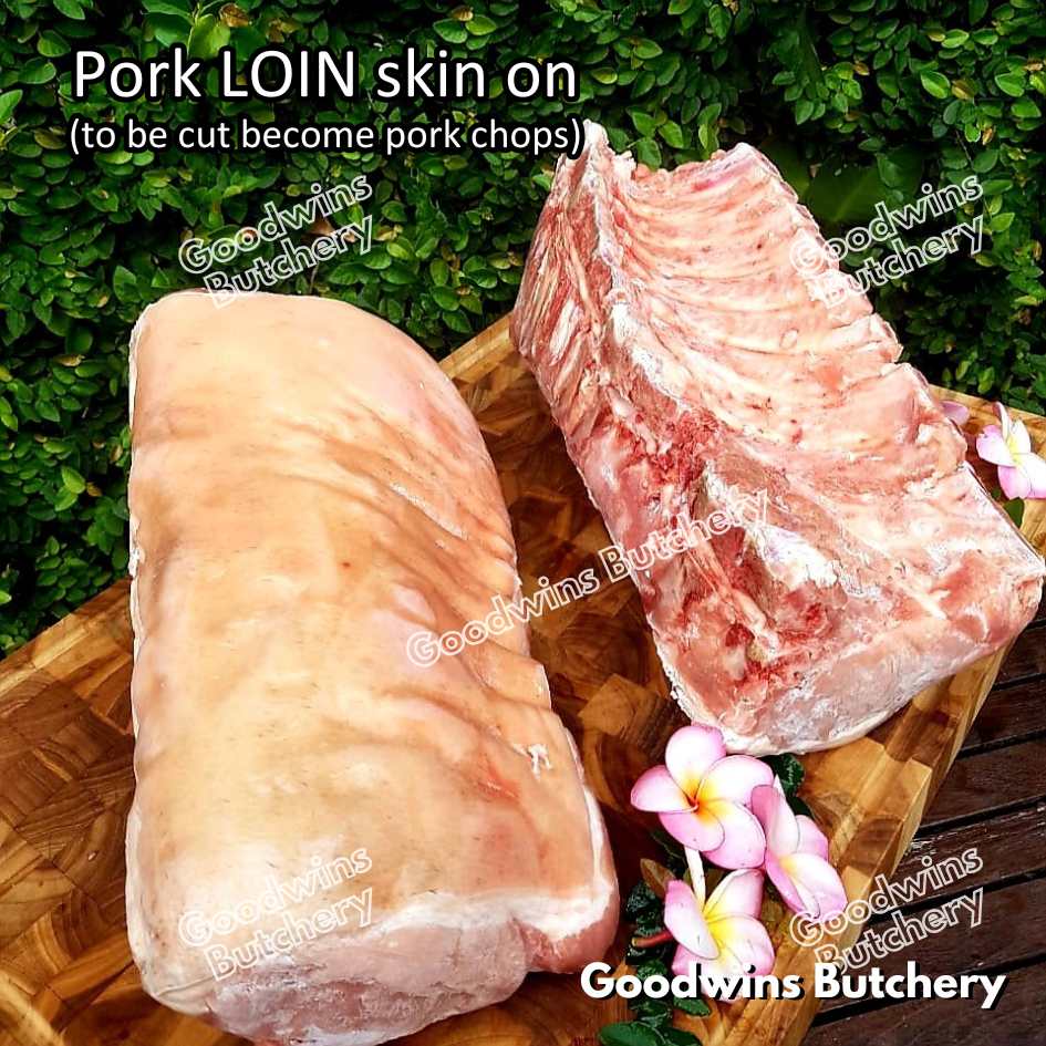 Pork LOIN SKIN-OFF local premium | combination of Sirloin & Tenderloin tanpa kulit beku frozen to be cut for pork chops | WHOLE UTUH 4.5kg - Image 24