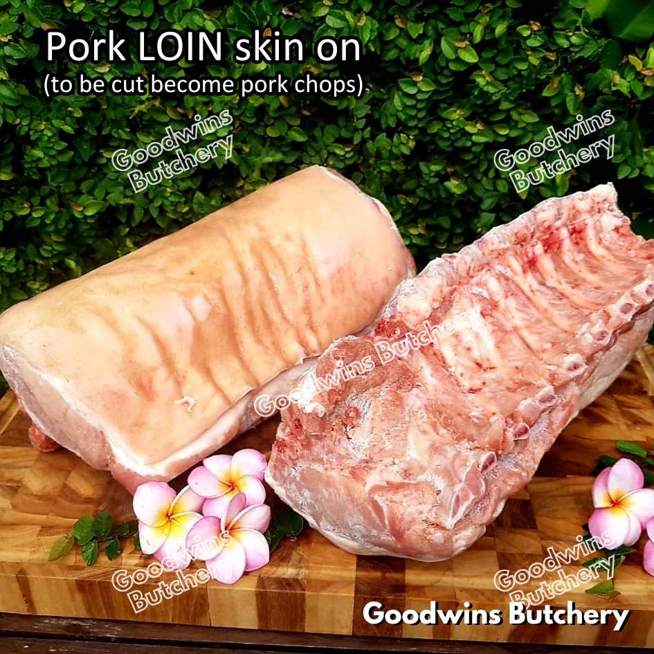 Pork LOIN SKIN-OFF local premium | combination of Sirloin & Tenderloin tanpa kulit beku frozen to be cut for pork chops | WHOLE UTUH 4.5kg - Image 23