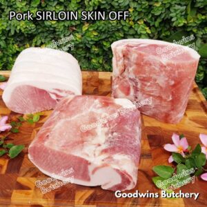 Pork SIRLOIN PORTIONED SMALL ROAST CUT skin-off Local Premium 1kg | daging babi has luar frozen