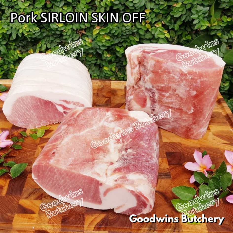 Pork SIRLOIN PORTIONED SMALL ROAST CUT skin-off Local Premium 1kg | daging babi has luar frozen