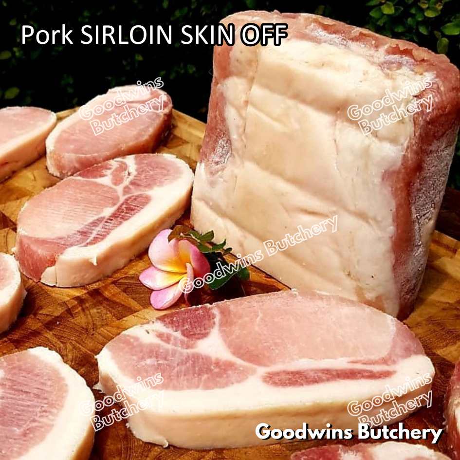 Pork SIRLOIN PORTIONED SMALL ROAST CUT skin-off Local Premium 1kg | daging babi has luar frozen - Image 28