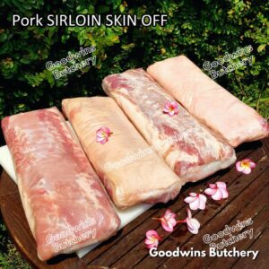 Pork SIRLOIN WHOLE CUT UTUH skin-off Local Premium 4.5kg 50x15x9cm | daging babi has luar frozen