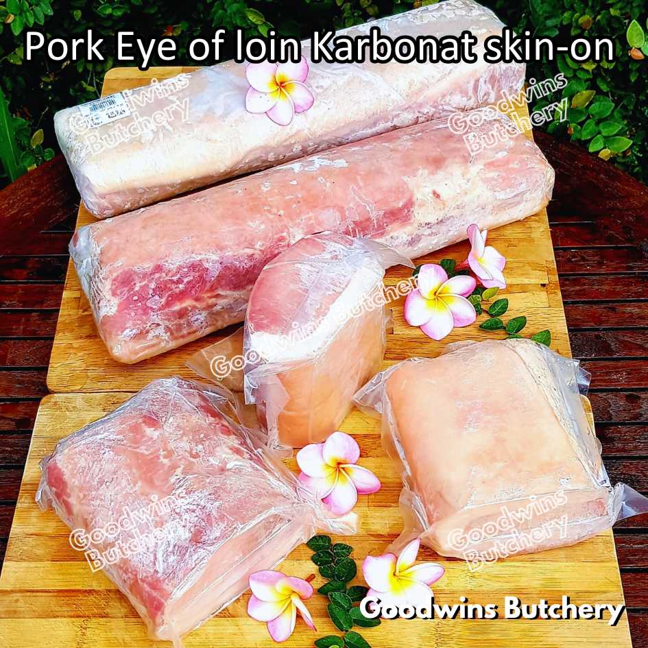 Pork EYE OF LOIN SKIN-ON local premium | WHOLE CUT UTUH 3kg | Sirloin Karbonat has luar babi berkulit beku frozen - Image 8