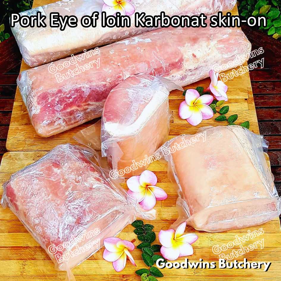 Pork EYE OF LOIN SKIN-ON local premium | WHOLE CUT UTUH 3kg | Sirloin Karbonat has luar babi berkulit beku frozen - Image 7