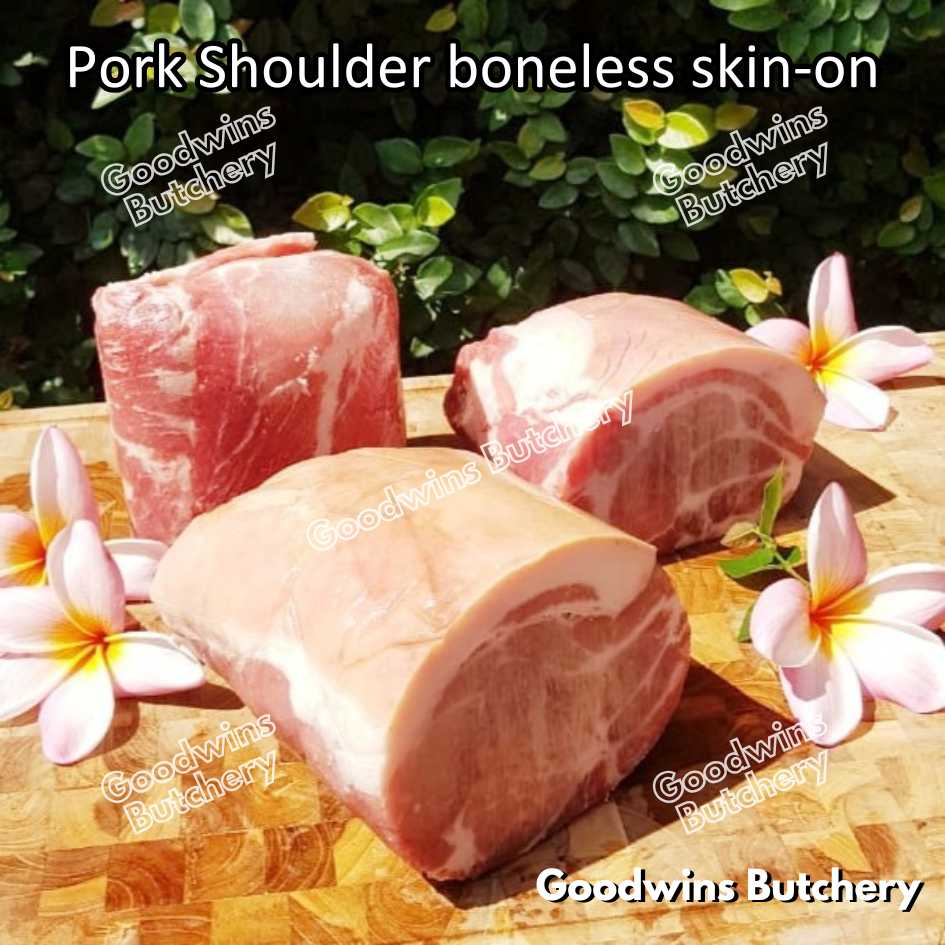 Pork shoulder boneless with skin on Local Premium WHOLE CUT UTUH 3.5kg/pc | kapsim babi collar boston-butt frozen - Image 12