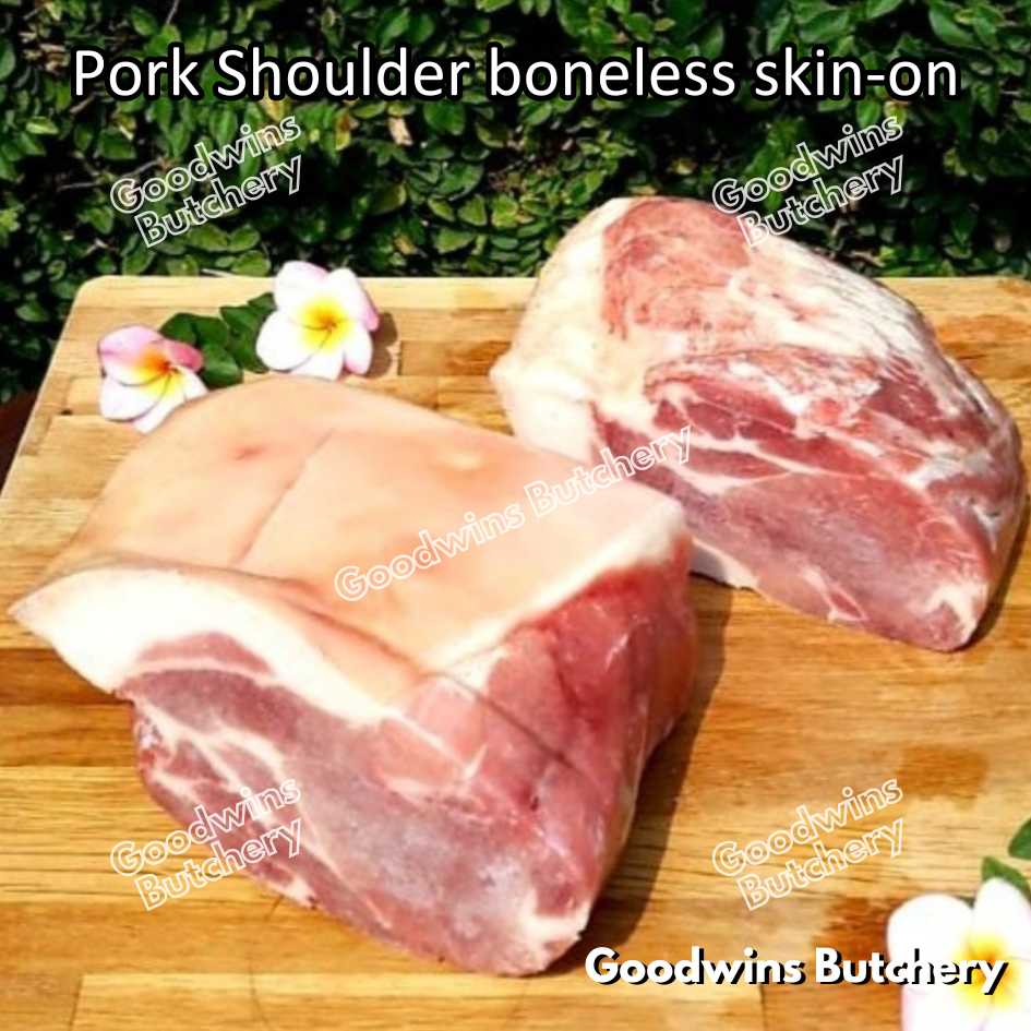 Pork shoulder boneless with skin on Local Premium WHOLE CUT UTUH 3.5kg/pc | kapsim babi collar boston-butt frozen - Image 11