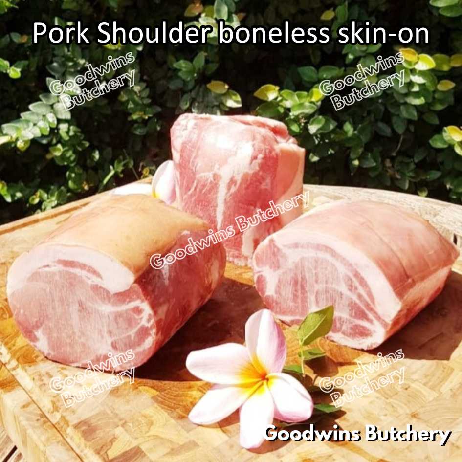 Pork shoulder boneless with skin on Local Premium WHOLE CUT UTUH 3.5kg/pc | kapsim babi collar boston-butt frozen - Image 4