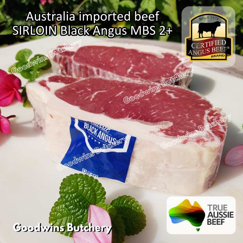 Beef SIRLOIN BLACK ANGUS marbling MB2+ steak cuts 350-900gr | Australia STEER (young cattle) Ebony / Jack's Creek | daging sapi has luar Striploin New York strip frozen - Image 3