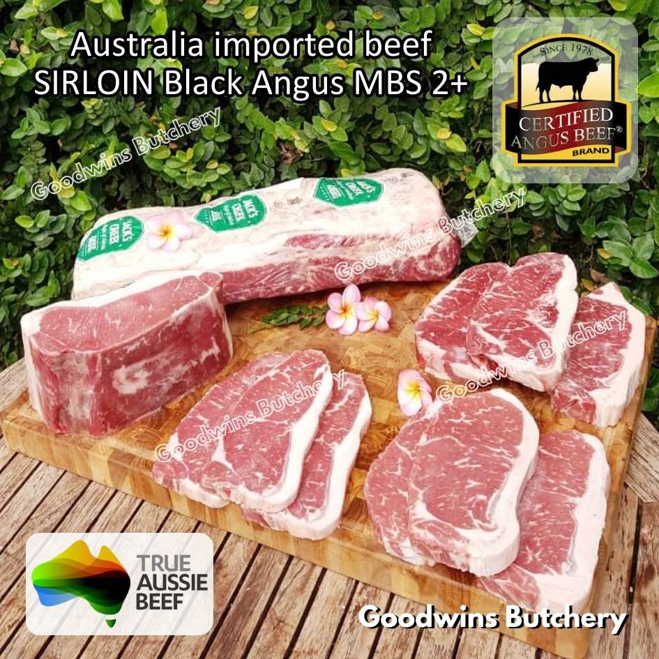 Beef SIRLOIN BLACK ANGUS marbling MB2+ steak cuts 350-900gr | Australia STEER (young cattle) Ebony / Jack's Creek | daging sapi has luar Striploin New York strip frozen - Image 6