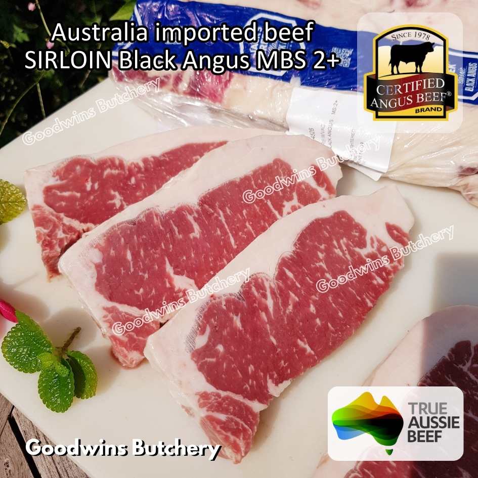 Beef SIRLOIN BLACK ANGUS marbling MB2+ steak cuts 350-900gr | Australia STEER (young cattle) Ebony / Jack's Creek | daging sapi has luar Striploin New York strip frozen - Image 14