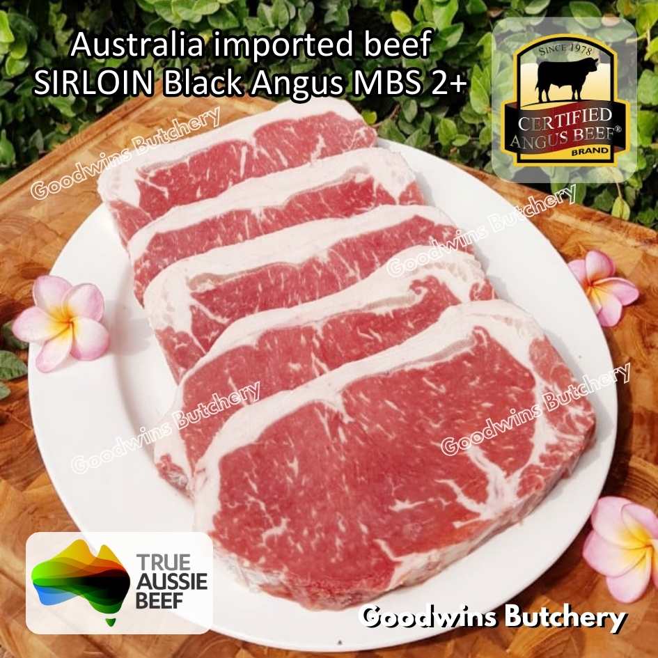 Beef SIRLOIN BLACK ANGUS marbling MB2+ steak cuts 350-900gr | Australia STEER (young cattle) Ebony / Jack's Creek | daging sapi has luar Striploin New York strip frozen - Image 12